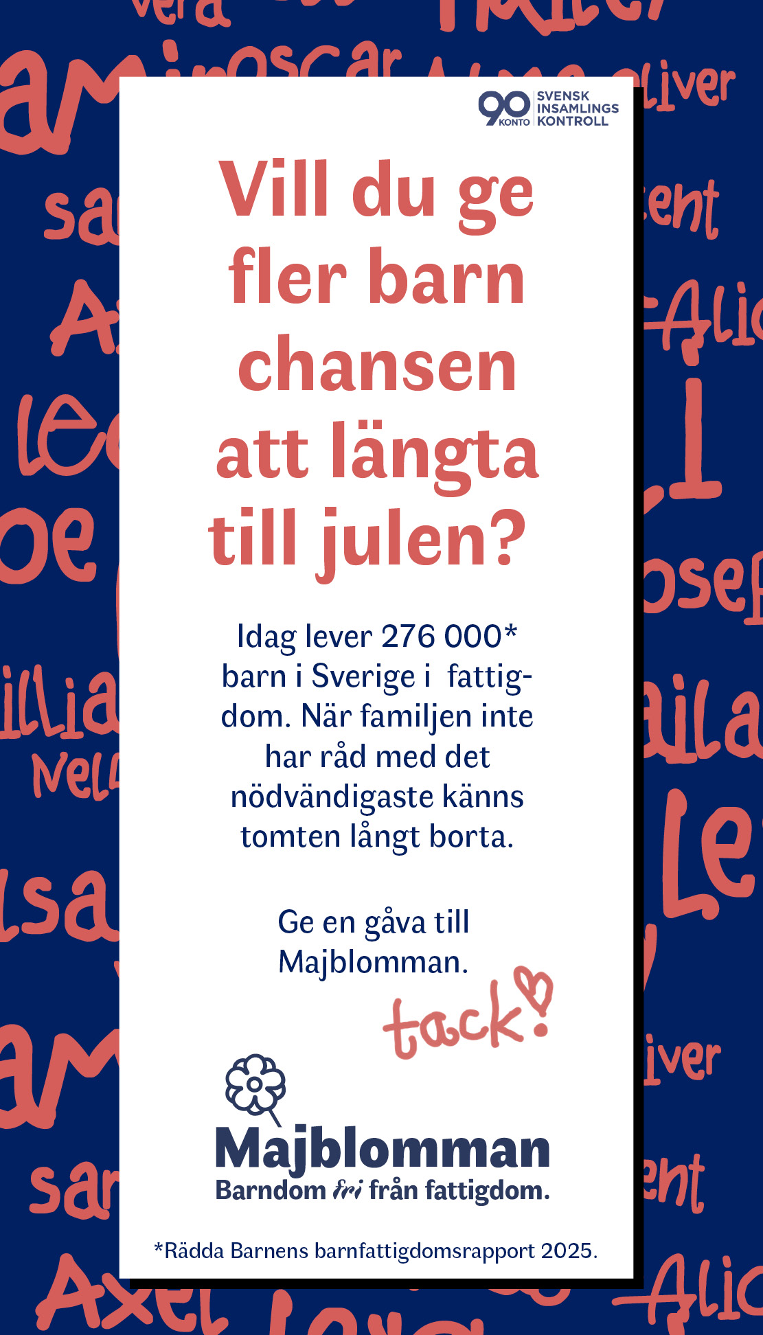 Swisha en gåva till Majblomman.