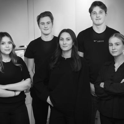 Angelina Sellin, Helmer Styf, Ella Melander, Tim Bergström och Elsa Rylander.
